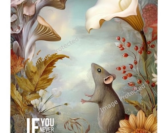 Hanging Metal Mouse Sign - home decor, if you never try, you'll never know