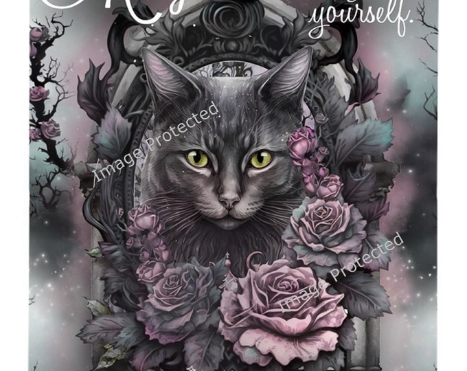 Black Cat Sign - Cat Sign -  Hanging Metal Sign - Magic is Believeing In Yourself.. Quote