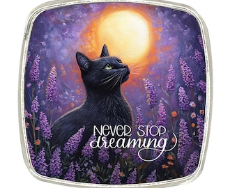 Chrome Magnet: Large, Strong - Moongazing Black Cat