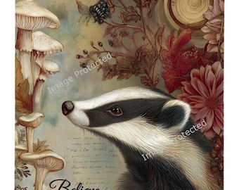 Hanging Metal Sign - Badger Sign - Motivational Quote - Believe you can and you will.