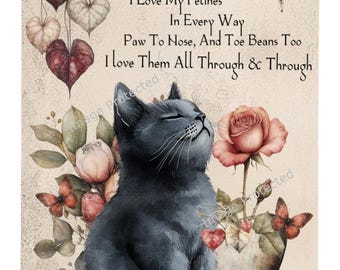Cat Sign - Hanging Metal Sign - Cat Mum Poem