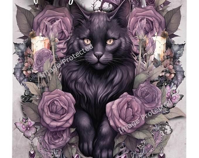 Black Cat Art Sign: Motivational Quote Hanging Metal Decor