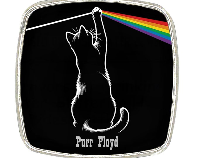 Cat Magnet - Chrome Finish Large Magnet - Purr Floyd
