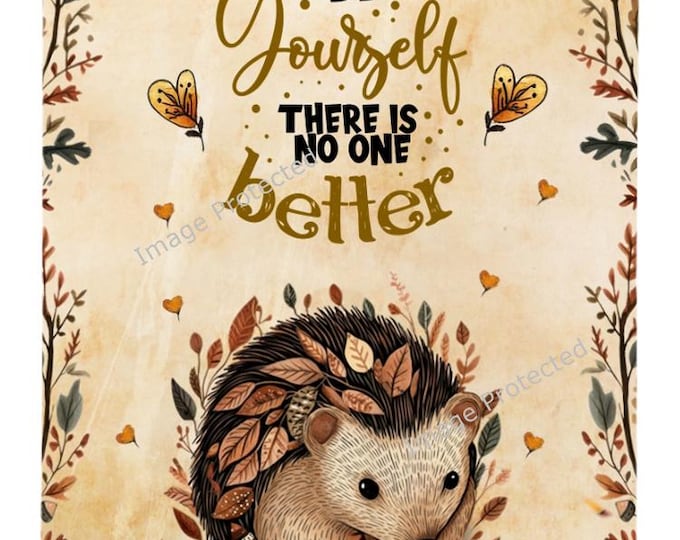 Hanging Metal Sign - Little Hedgehog - Motivational Quote. Home decor sign
