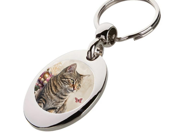 Trolly Keyring/Key Token - Cat Keyring - Tabby Cat