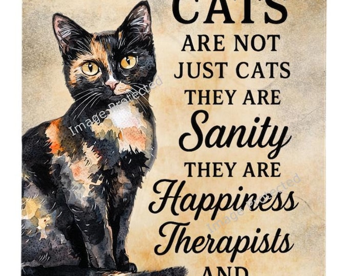 Tortoiseshell Cat Metal Wall Sign, Cat Lover Home Decor