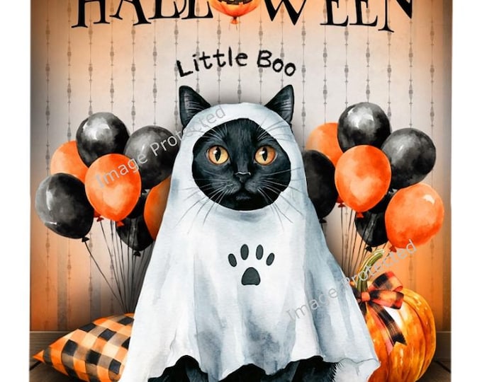 Black Cat Metal Sign: Handmade Halloween Wall Decor (20cm x 15cm)