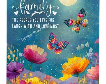 Letrero metálico colgante - Mariposas y Luna - Jardín caprichoso - Cita familiar