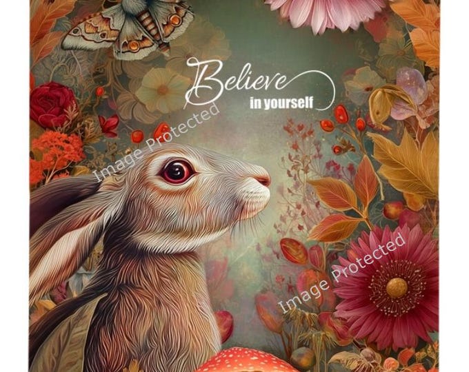 Believe In Yourself Brown Hare: Inspirational Art, Handmade Home Decor