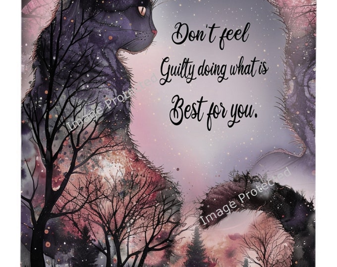 Hanging Metal Cat Sign - Black Cat Sign - Don't Feel Guilty Doing What's Best For You
