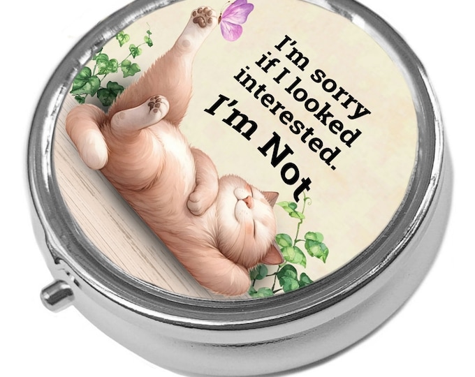 Whimsical Cat Pill Box: Funny Feline Trinket Case