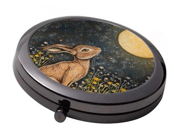 Espejo compacto Moongazing Hare: acabado negro ahumado, espejo doble