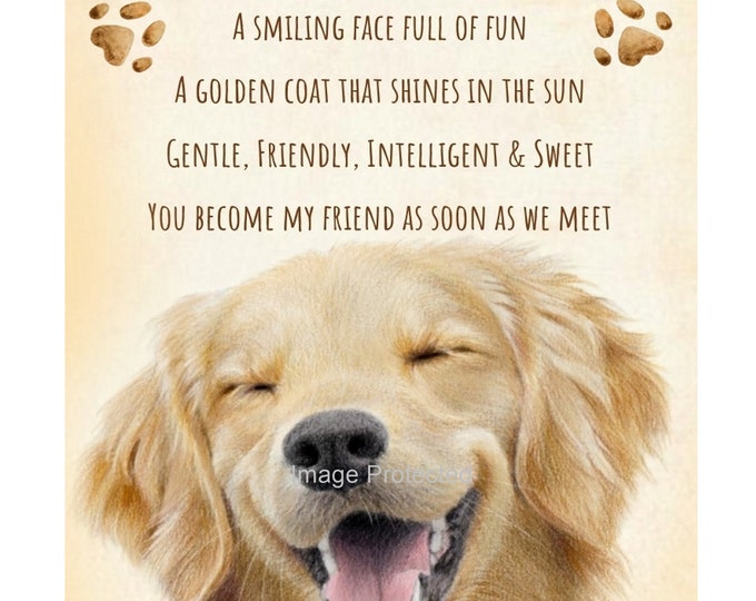Metal Dog Sign - The Golden Retriever