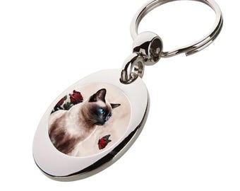 Trolly Keyring/Key Token - Cat Keyring - Siamese Cat