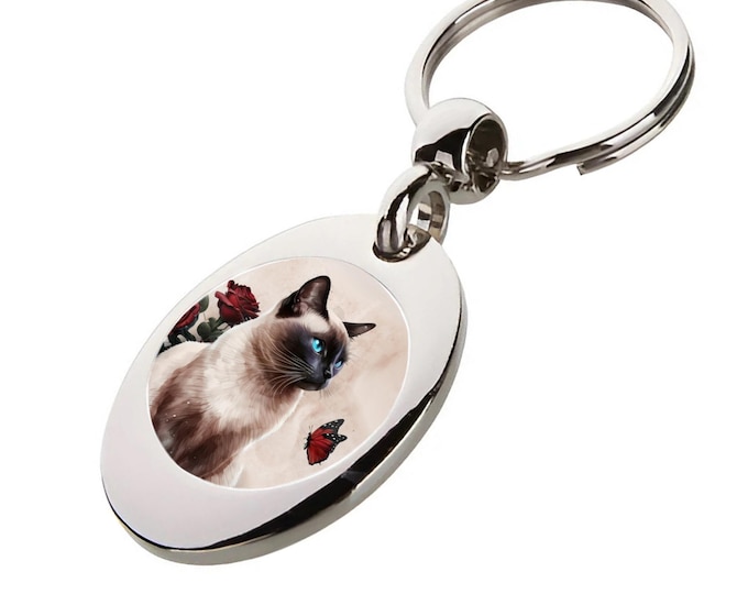 Trolly Keyring/Key Token - Cat Keyring - Siamese Cat
