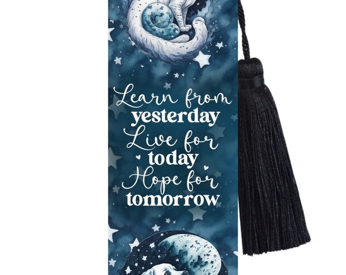 Large Metal Bookmark With Tassel - Cat & Dog Bookmark