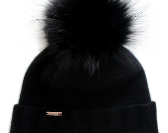 Frost Hats Warmest Cashmere Hat With Detachable Genuine  display picture 1