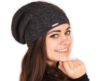 Frost Hats Cashmere Slouchy Cable Knit Hat