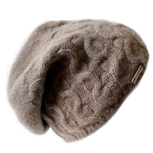 Frost Hats Cashmere Slouchy Cable Knit Hat