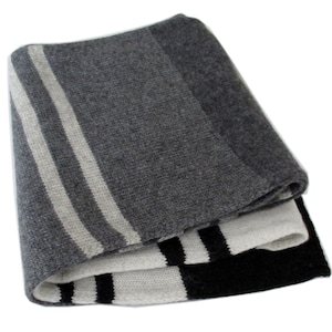 Oversized knitted soft striped scarf in cashmere/wool blend by Frost Hats