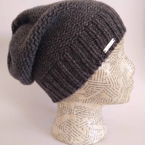 Slouchy cashmere chunky knit beanie by Frost Hats