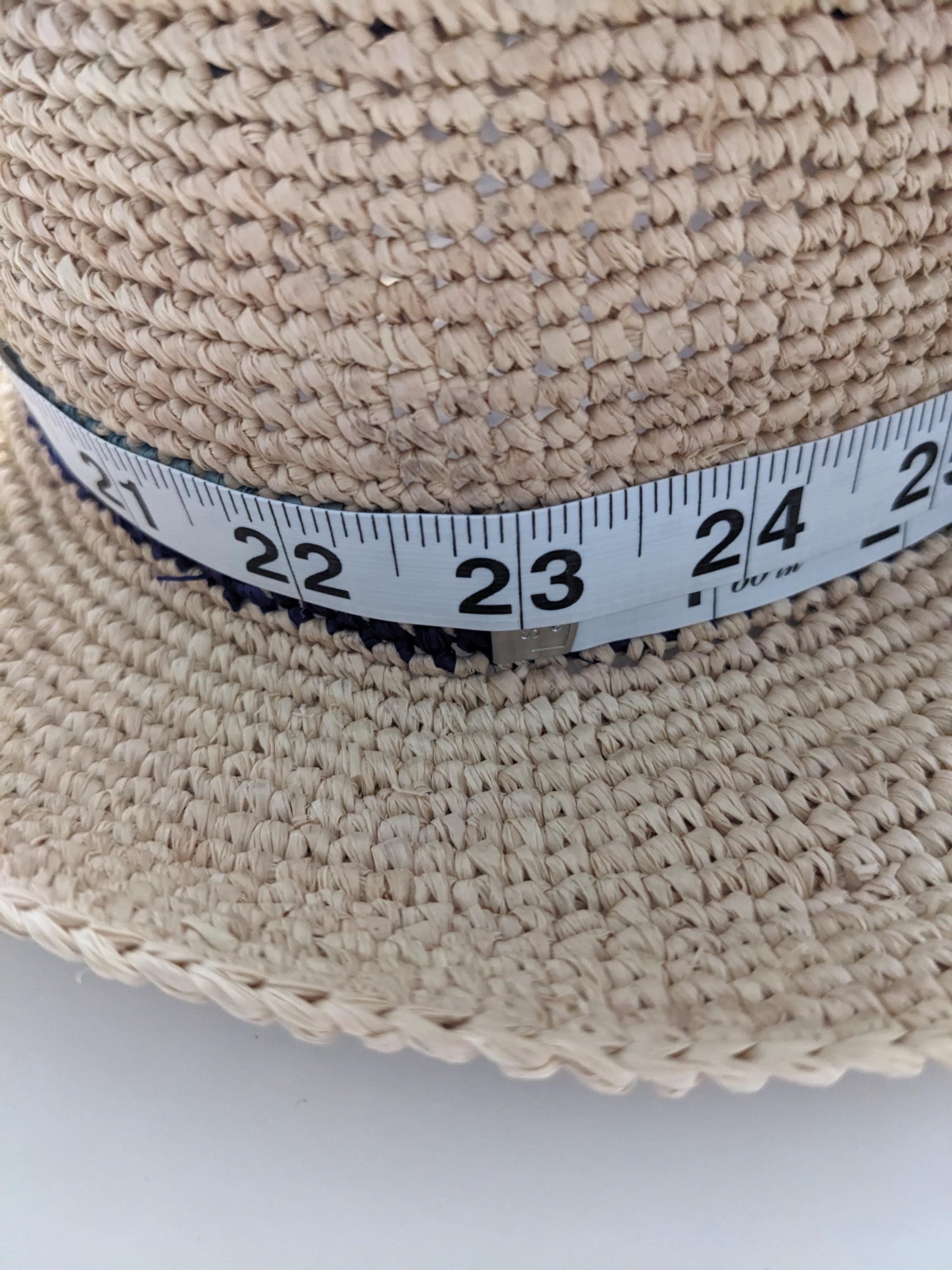 Crocheted Raffia Straw Fedora Sun Hat, Made in Madagascar - Etsy display picture 2