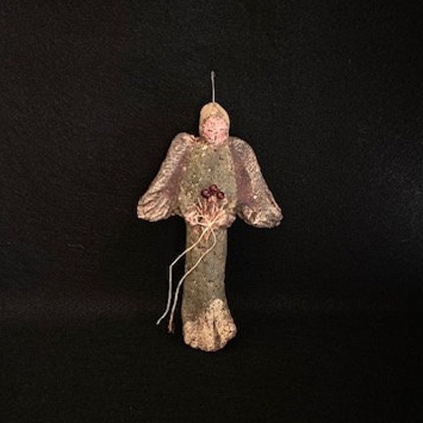 Vintage Arlene Wobler Signed Chalkware Angel Ornament
