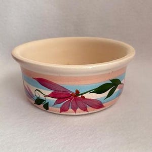 Vintage Lee's Pottery Hand Painted Planter with Floral Design