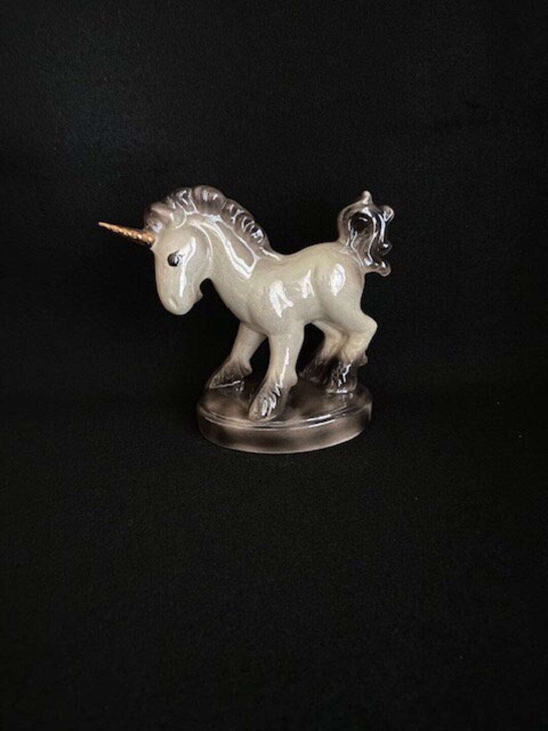 Vintage Ceramic Unicorn Horse Figurine Etsy