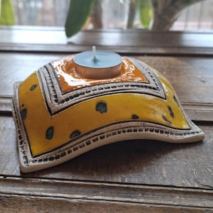 Candle Holder, Ceramic Candle Holders, Tea Light Candle, Handmade, Ceramics and Pottery, Colorful Ceramic, Home Decor, Modern Design, Gift