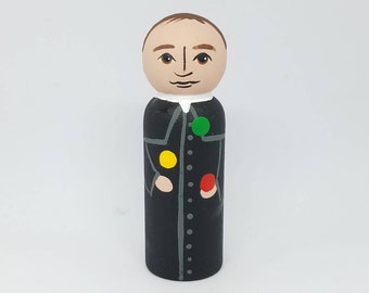 St. John Bosco Peg Doll, Saint Peg Dolls, Catholic Gifts, Baptism, Confirmation, St. Peg Dolls