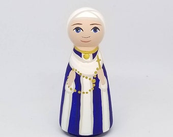 Our Lady of the Rosary  Saint Peg Dolls, Catholic Gift, Baptism Gifts, Confirmation Gifts, First Communion Gift, Easter Basket Ideas