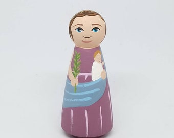 St. Perpetua Peg Doll, Saint Peg Dolls, Catholic Gift, Baptism Gifts, Confirmation Gifts, First Communion Gift, Easter Basket Ideas