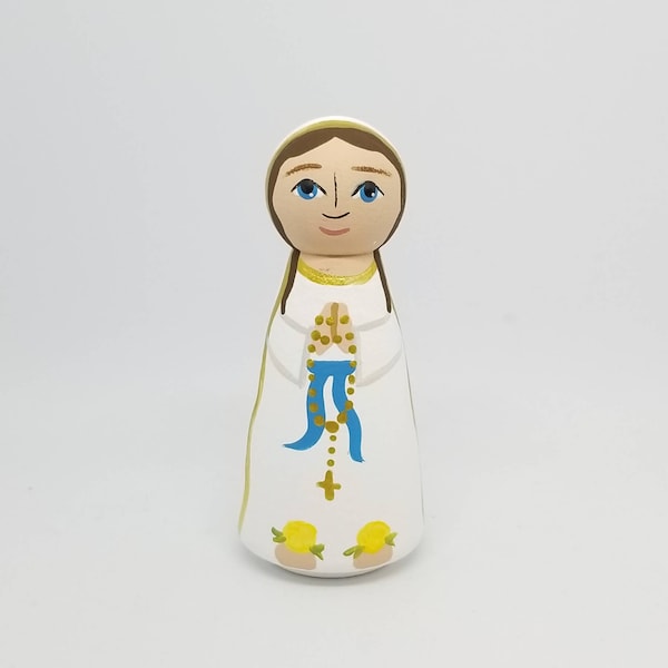 Our Lady of Lourdes Peg Doll - Saint Peg Dolls - Catholic Gifts - Baptism - Confirmation