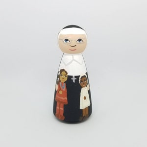 St. Katharine Drexel Peg Doll, Saint Peg Dolls, Catholic Gift, Baptism Gifts, Confirmation Gifts, First Communion Gift, Easter Basket Ideas
