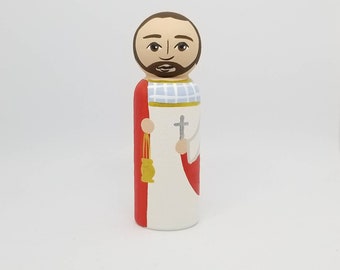 St. Benjamin Peg Doll, Saint Peg Dolls, Catholic Gifts, Baptism, Confirmation, St. Peg Dolls