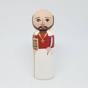 St. Francis de Sales Peg Doll, Saint Peg Dolls, Catholic Gifts, Baptism, Confirmation, St. Peg Dolls