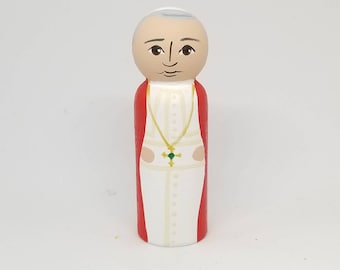 St. Pius X - Saint Peg Dolls - Catholic Gifts - Baptism - Confirmation