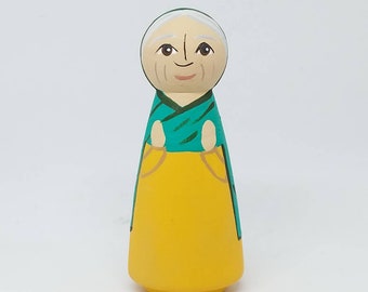 St. Anna the Prophetess Peg Doll - New Testament - Presentation, Saint Peg Dolls, Catholic Gift, Baptism Gifts, Confirmation Gifts