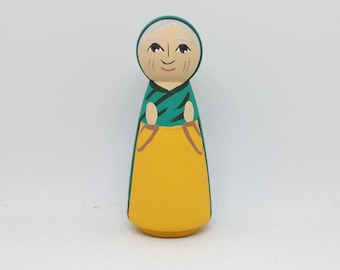 St. Anna the Prophetess Peg Doll - New Testament - Presentation, Saint Peg Dolls, Catholic Gift, Baptism Gifts, Confirmation Gifts