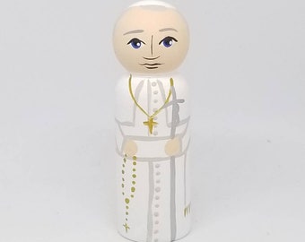 St. John Paul II - Saint Peg Dolls - Catholic Gifts - Baptism - Confirmation