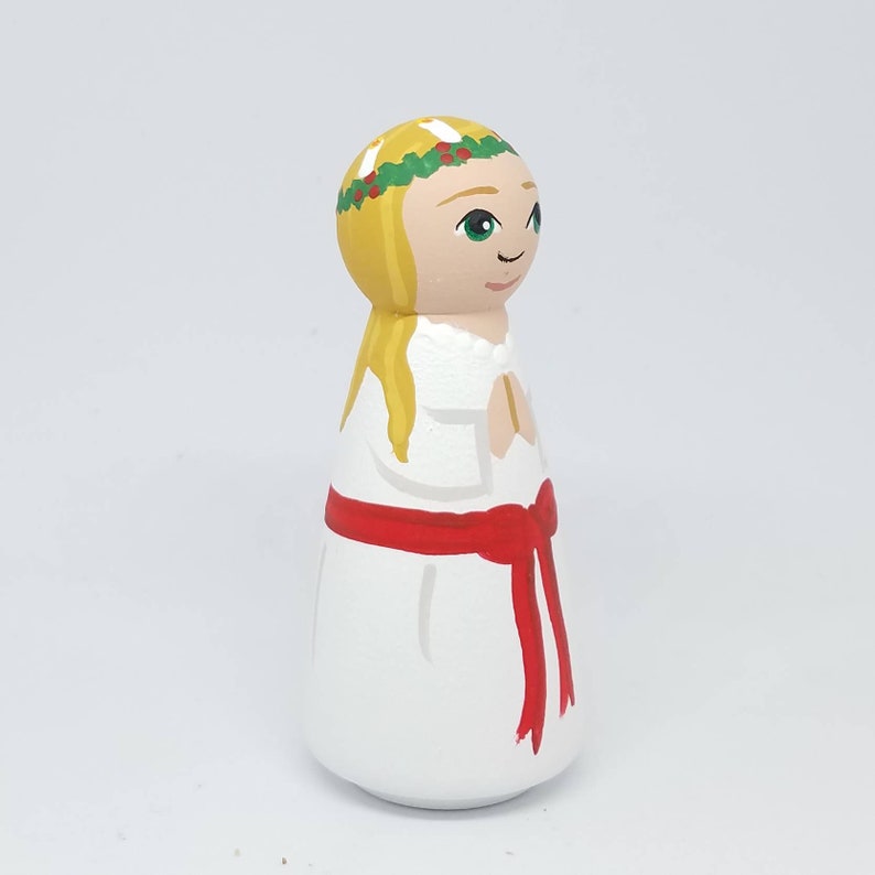 St. Lucy Saint Peg Dolls Catholic Gifts Baptism Confirmation image 2