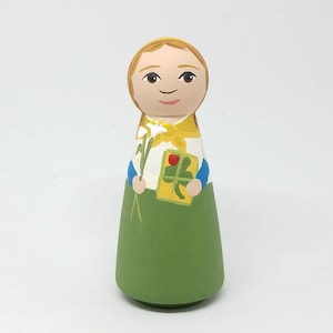 St. Dymphna Saint Peg Doll