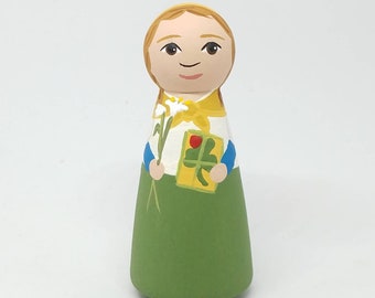 St. Dymphna Saint Peg Doll