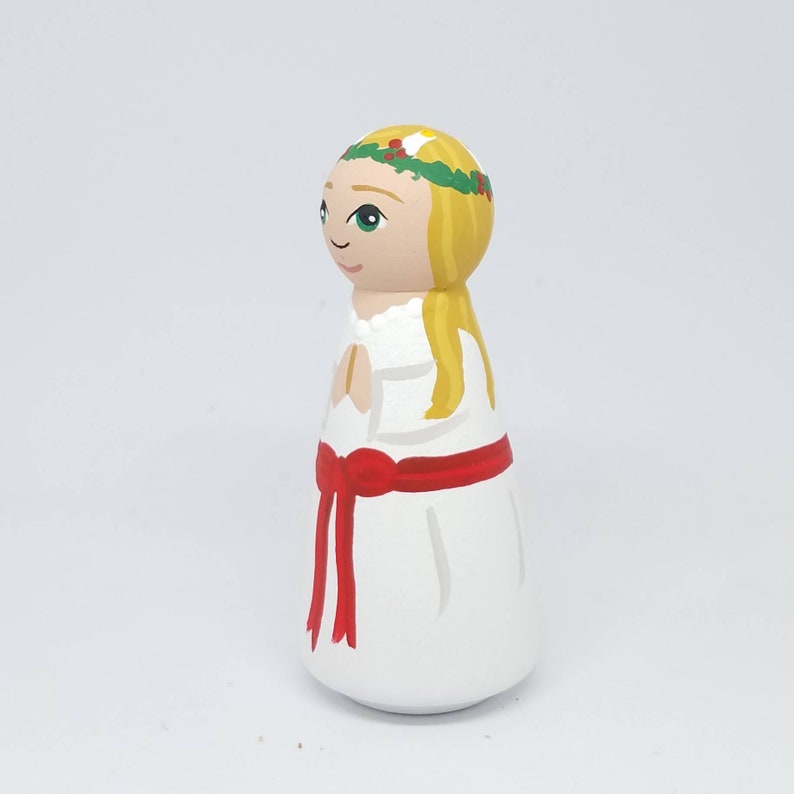 St. Lucy Saint Peg Dolls Catholic Gifts Baptism Confirmation image 3