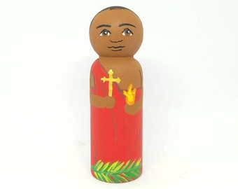 St. Charles Lwanga Saint Peg Dolls, Catholic Gifts, Baptism, Confirmation, St. Peg Dolls