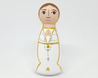Our Lady of Fatima Saint Peg Doll, Saint Peg Dolls, Catholic Gifts, Baptism, Confirmation, St. Peg Dolls