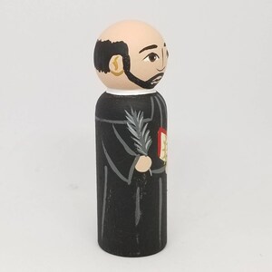 St. Ignatius of Loyola Saint Peg Dolls Catholic Gifts Baptism Confirmation image 2