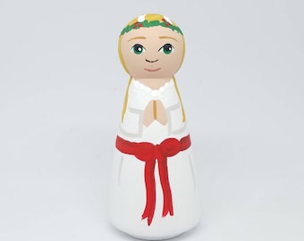 St. Lucy - Saint Peg Dolls - Catholic Gifts - Baptism - Confirmation