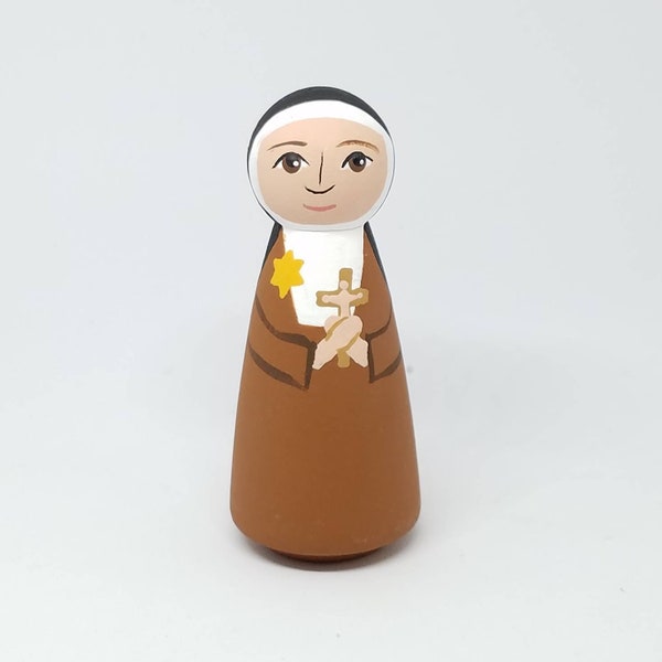 St. Teresa Benedicta of the Cross (Edith Stein) Peg Doll - Saint Peg Dolls - Catholic Gifts - Baptism - Confirmation